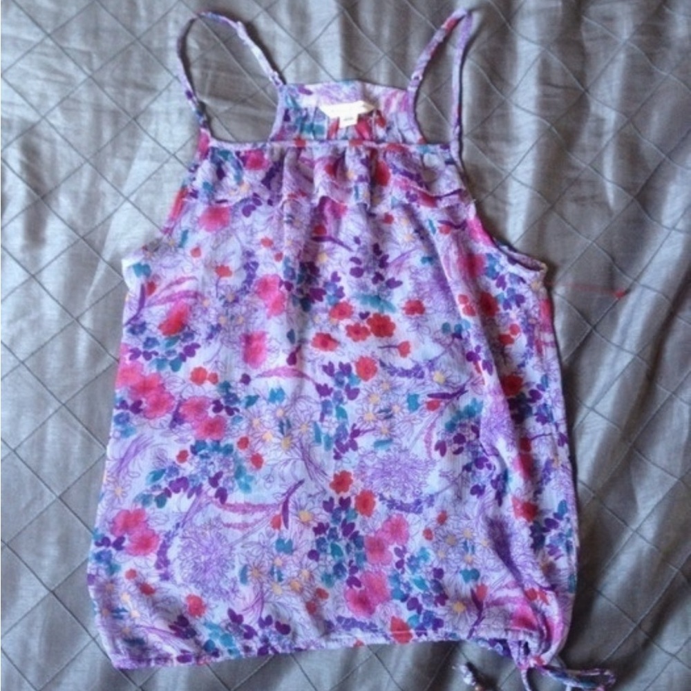 American Eagle Outfitters Floral Tank Top - Purple and Pink